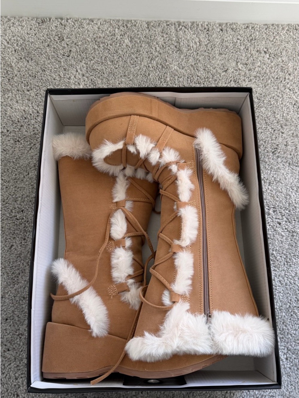 Dolls Kill Tan Lace-Up “Demonia” Platform Boots